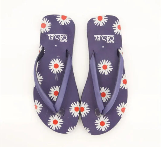 Ladies Flower Print Daisy Flip Flop Slippers | Soft Cushioning Foam