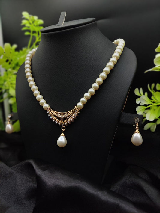 Pearl Perfection Dual-Strand Necklace Set | Teardrop Pendant for Weddings & Events