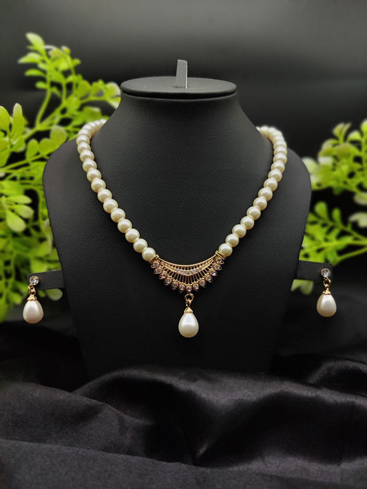 Pearl Perfection Dual-Strand Necklace Set | Teardrop Pendant for Weddings & Events