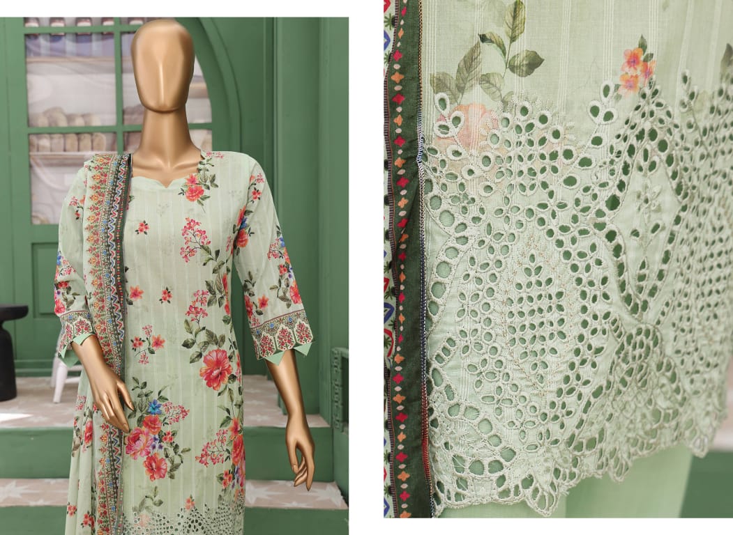 VIVARI – Luxury Lawn Digital Printed Chickenkari 3‑Piece Unstitched Suit [Volume #02‑2025]