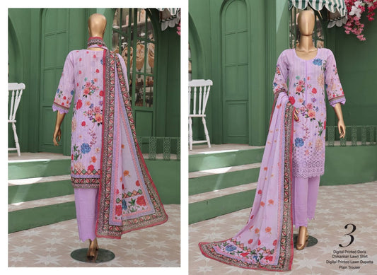 VIVARI – Luxury Lawn Digital Printed Chickenkari 3‑Piece Unstitched Suit [Volume #02‑2025]