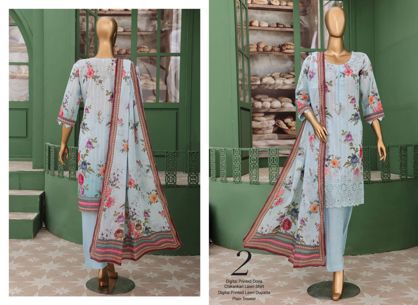 VIVARI – Luxury Lawn Digital Printed Chickenkari 3‑Piece Unstitched Suit [Volume #02‑2025]