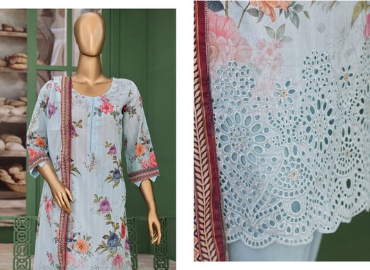 VIVARI – Luxury Lawn Digital Printed Chickenkari 3‑Piece Unstitched Suit [Volume #02‑2025]