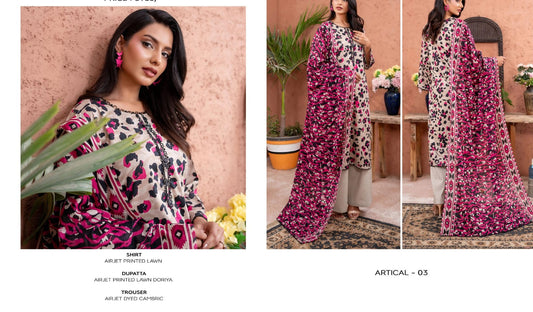 Zesh Sabreen 3-Piece Unstitched Suit | Digital Printed Lawn | Summer 2025 Collection