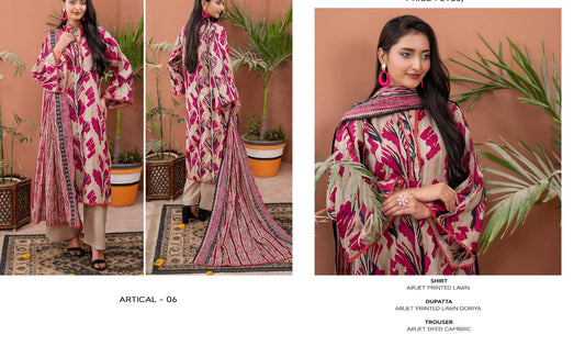 Zesh Sabreen 3-Piece Unstitched Suit | Digital Printed Lawn | Summer 2025 Collection