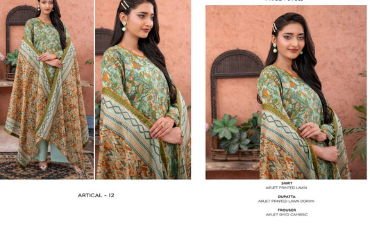 Zesh Sabreen 3-Piece Unstitched Suit | Digital Printed Lawn | Summer 2025 Collection