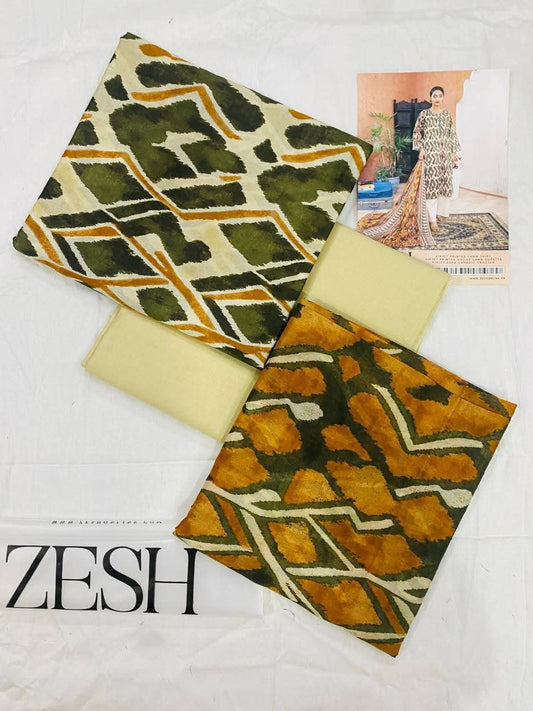 Zesh Sabreen 3-Piece Unstitched Suit | Digital Printed Lawn | Summer 2025 Collection