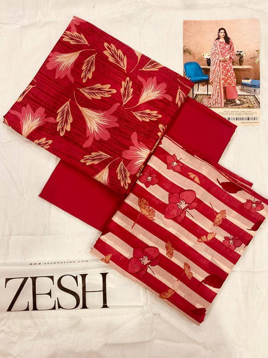 Zesh Sabreen 3-Piece Unstitched Suit | Digital Printed Lawn | Summer 2025 Collection