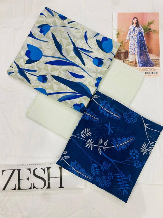 Zesh Sabreen 3-Piece Unstitched Suit | Digital Printed Lawn | Summer 2025 Collection