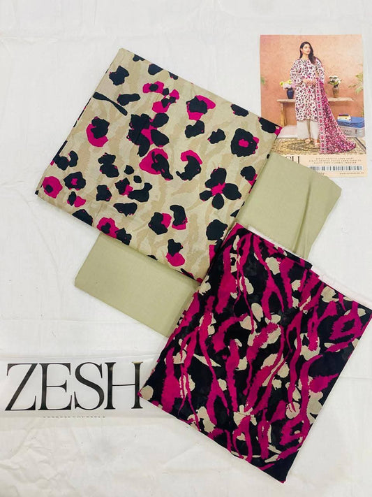 Zesh Sabreen 3-Piece Unstitched Suit | Digital Printed Lawn | Summer 2025 Collection