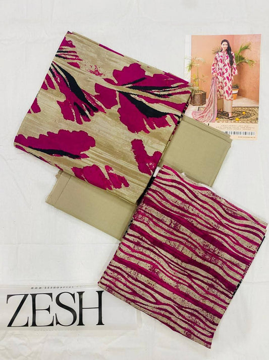 Zesh Sabreen 3-Piece Unstitched Suit | Digital Printed Lawn | Summer 2025 Collection