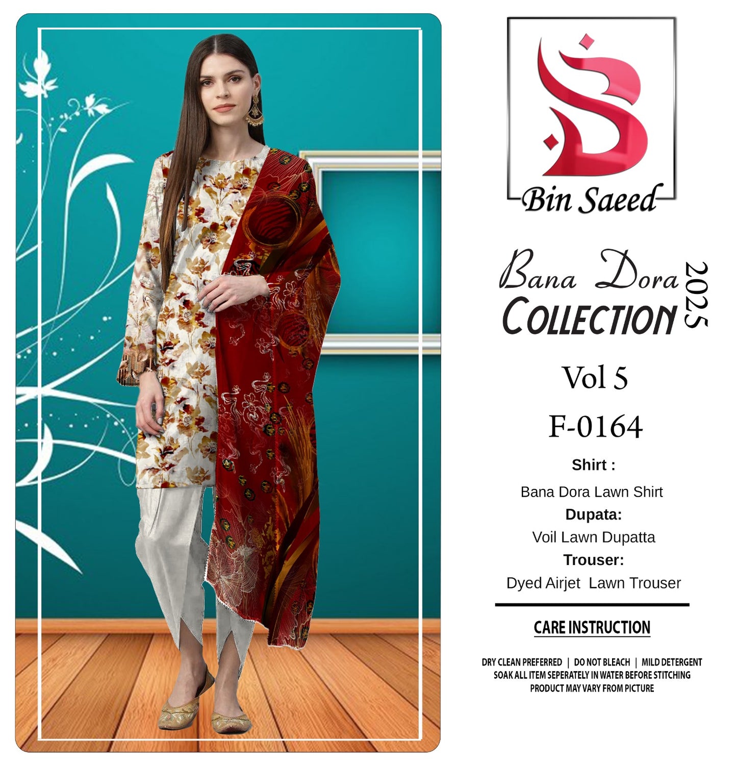 Binsaeed Bana Dora 3-Piece Unstitched Suit | Summer Lawn Collection
