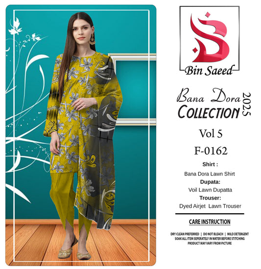Binsaeed Bana Dora 3-Piece Unstitched Suit | Summer Lawn Collection
