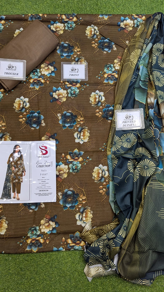Binsaeed Bana Dora 3-Piece Unstitched Suit | Summer Lawn Collection