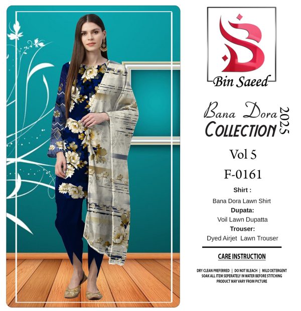 Binsaeed Bana Dora 3-Piece Unstitched Suit | Summer Lawn Collection