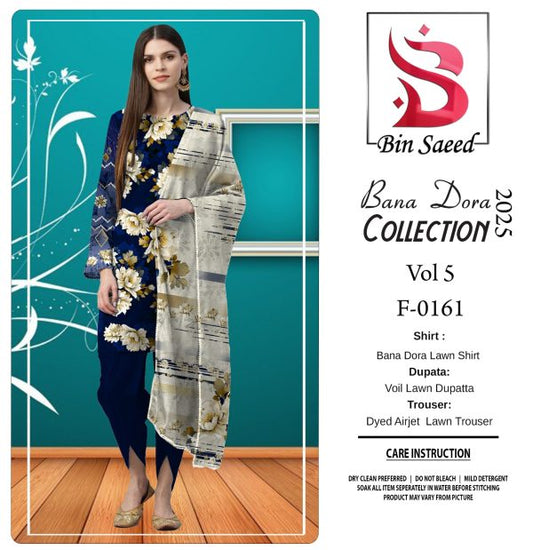 Binsaeed Bana Dora 3-Piece Unstitched Suit | Summer Lawn Collection