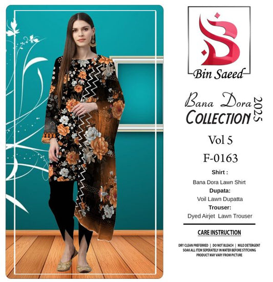 Binsaeed Bana Dora 3-Piece Unstitched Suit | Summer Lawn Collection