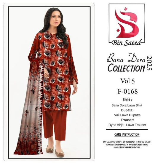 Binsaeed Bana Dora 3-Piece Unstitched Suit | Summer Lawn Collection