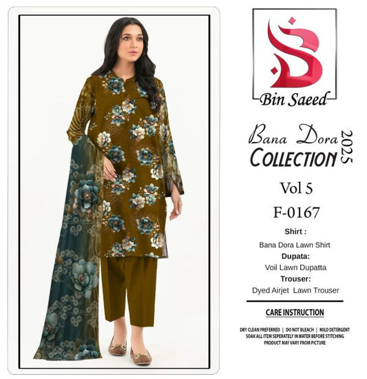 Binsaeed Bana Dora 3-Piece Unstitched Suit | Summer Lawn Collection
