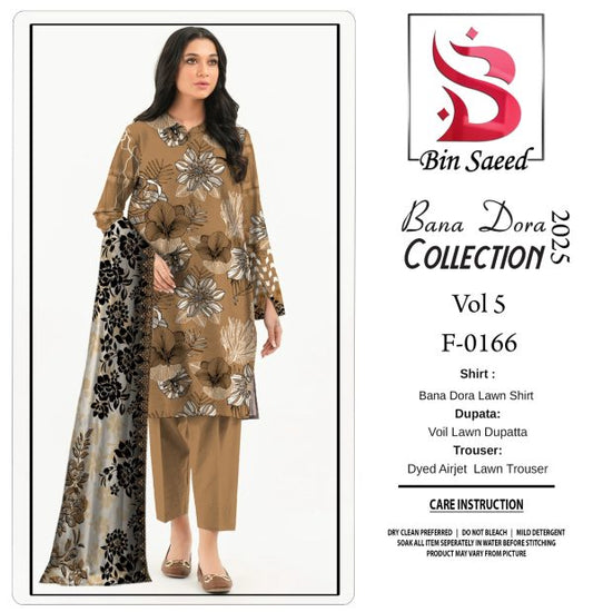 Binsaeed Bana Dora 3-Piece Unstitched Suit | Summer Lawn Collection