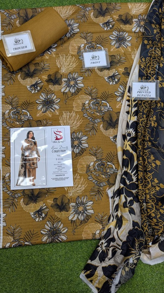 Binsaeed Bana Dora 3-Piece Unstitched Suit | Summer Lawn Collection