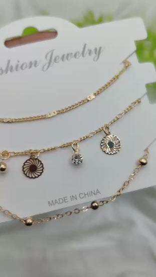 Sunburst Triple-Layer Adjustable Bracelet Set | Imported Charm Wristwear for Women