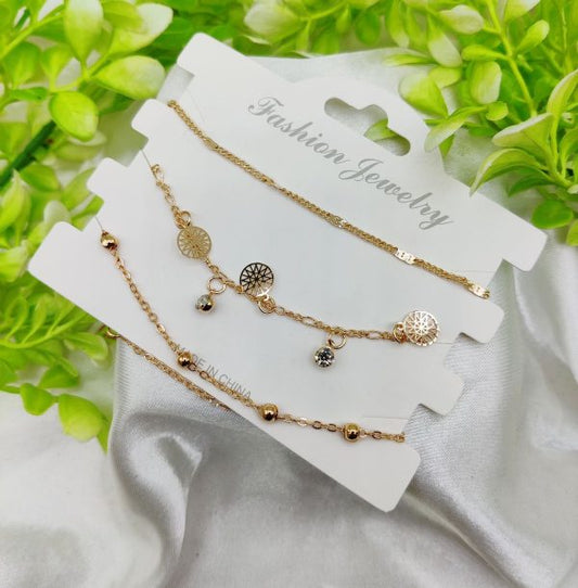 Radiant Star Triple-Layer Adjustable Bracelet Set | Imported Charm Wristwear for Women
